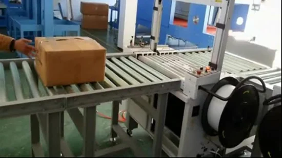 Machine de cerclage de boîte de caisse de cartons de transport de rouleau puissant complètement automatique